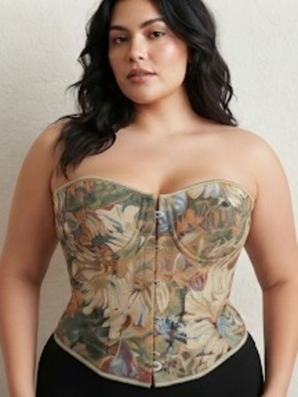 Floral Strapless Corset Top in Multicolor
